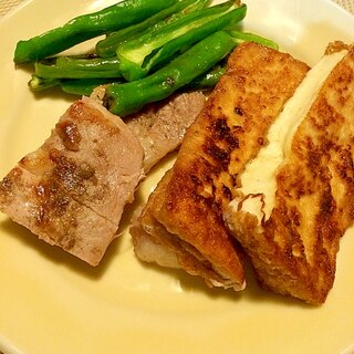 焼きトリオ☆豚肉と厚揚げとピーマン